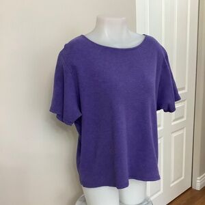 Eileen Fisher purple tee fits XL-1X